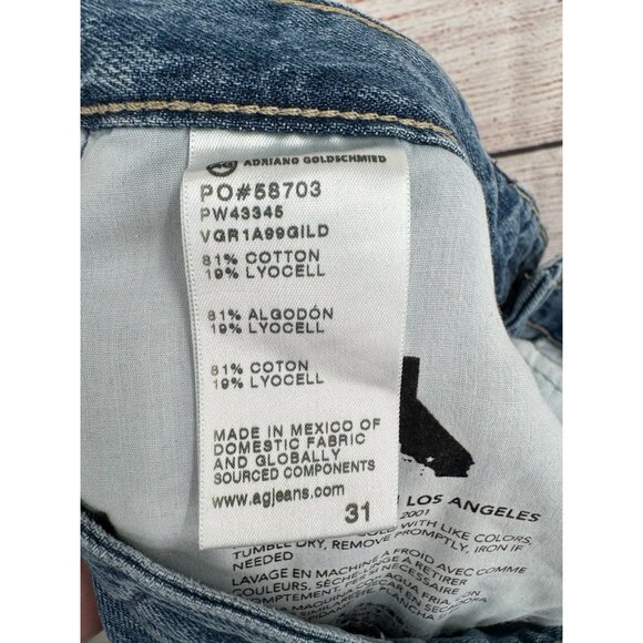 AG Adriano Goldschmied Saige High Rise Straight Jeans Womens 31 Blue Medium Wash - Picture 8 of 12